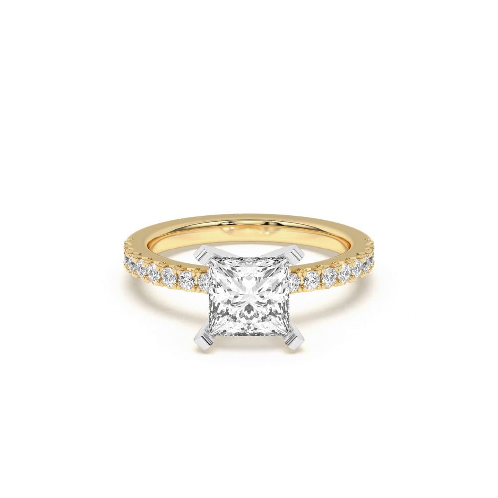 360 degree view of Riley Classic Pavé Diamond Engagement Ring