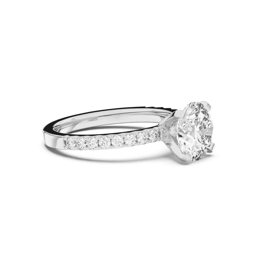 360 degree view of Riley Classic Pavé Diamond Engagement Ring