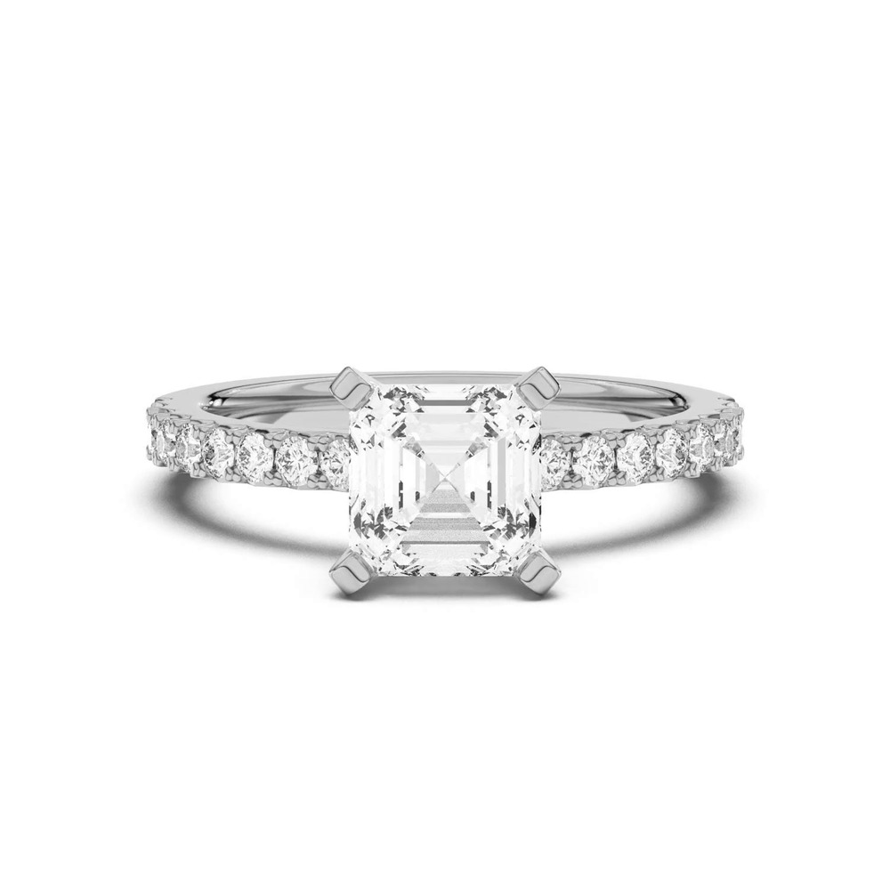 360 degree view of Riley Classic Pavé Diamond Engagement Ring