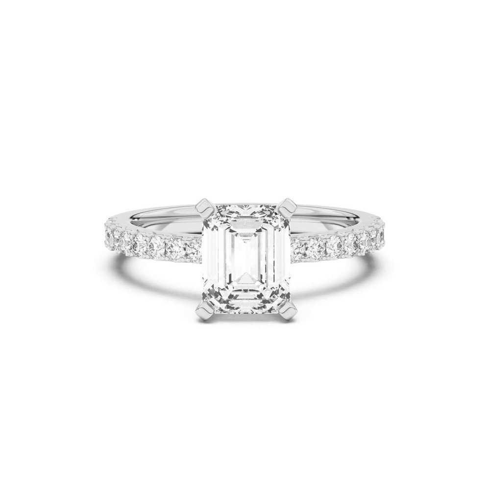 360 degree view of Riley Classic Pavé Diamond Engagement Ring