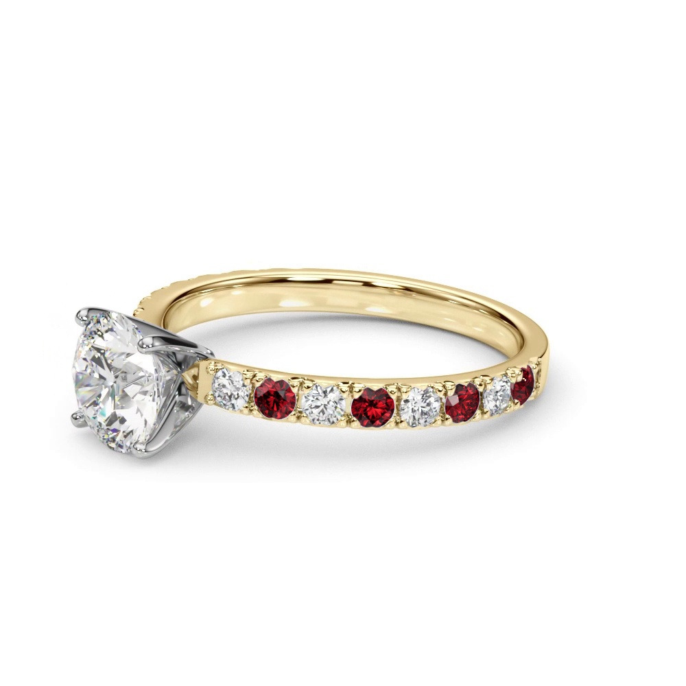360 degree view of Riley Classic Diamond & Ruby Engagement Ring