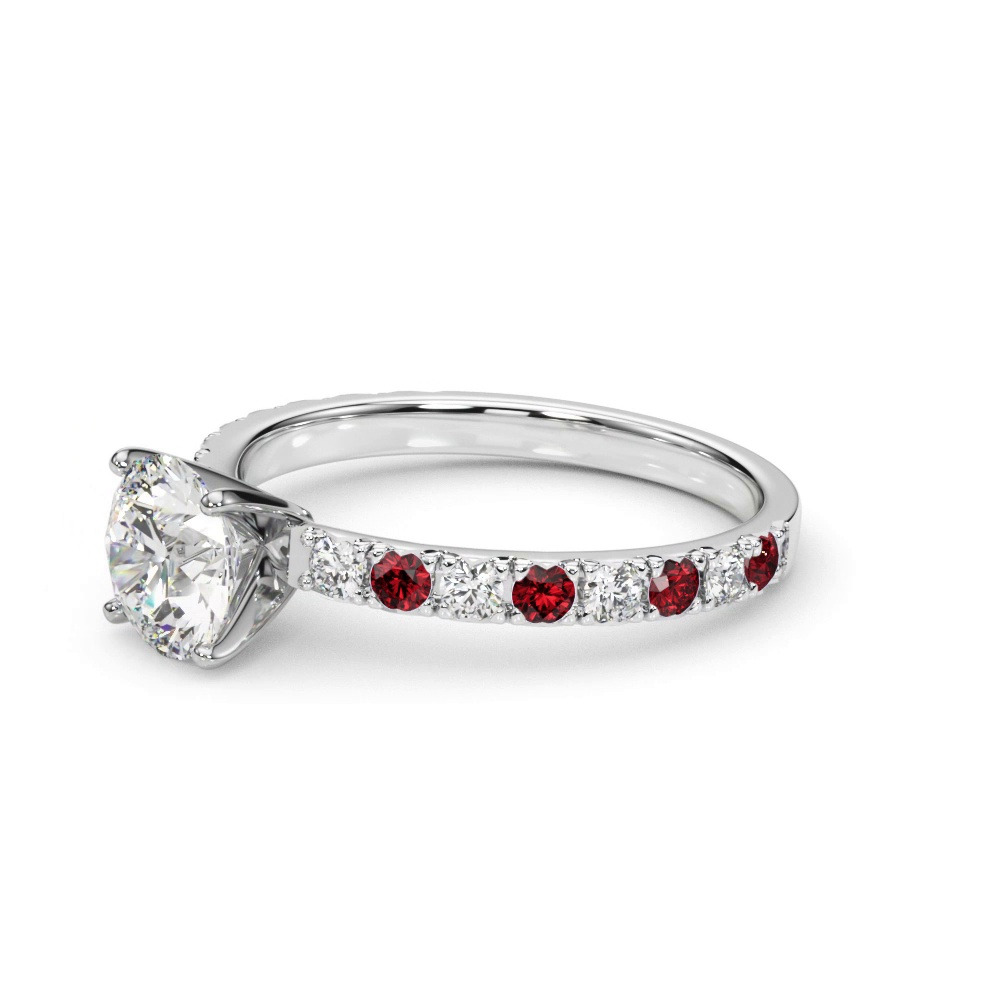 360 degree view of Riley Classic Diamond & Ruby Engagement Ring