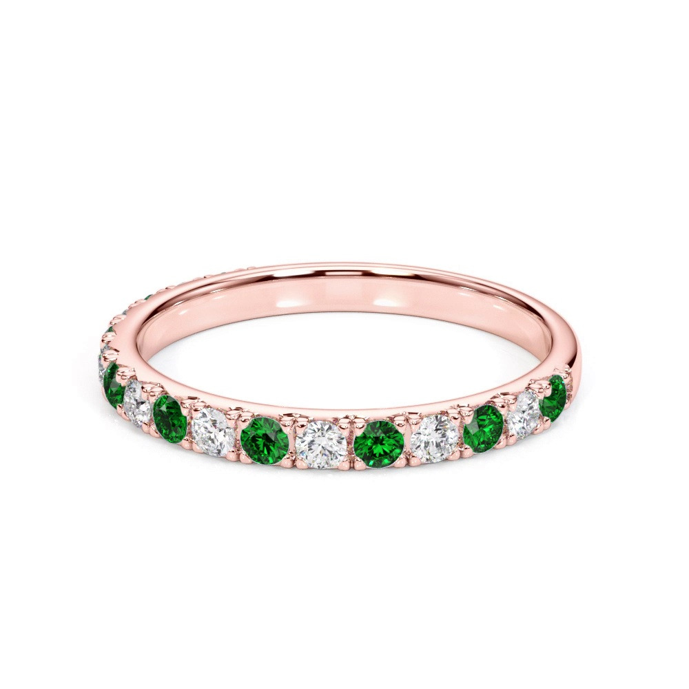 360 degree view of Riley Classic Diamond & Emerald Band