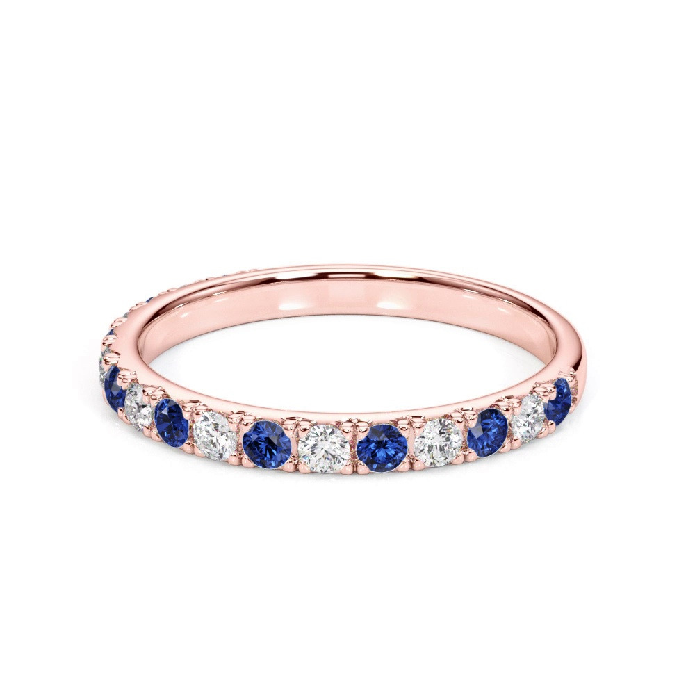 360 degree view of Riley Classic Diamond & Sapphire Band