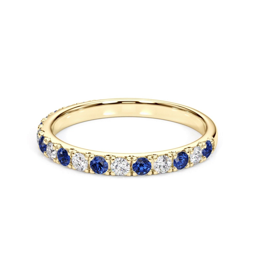 360 degree view of Riley Classic Diamond & Sapphire Band