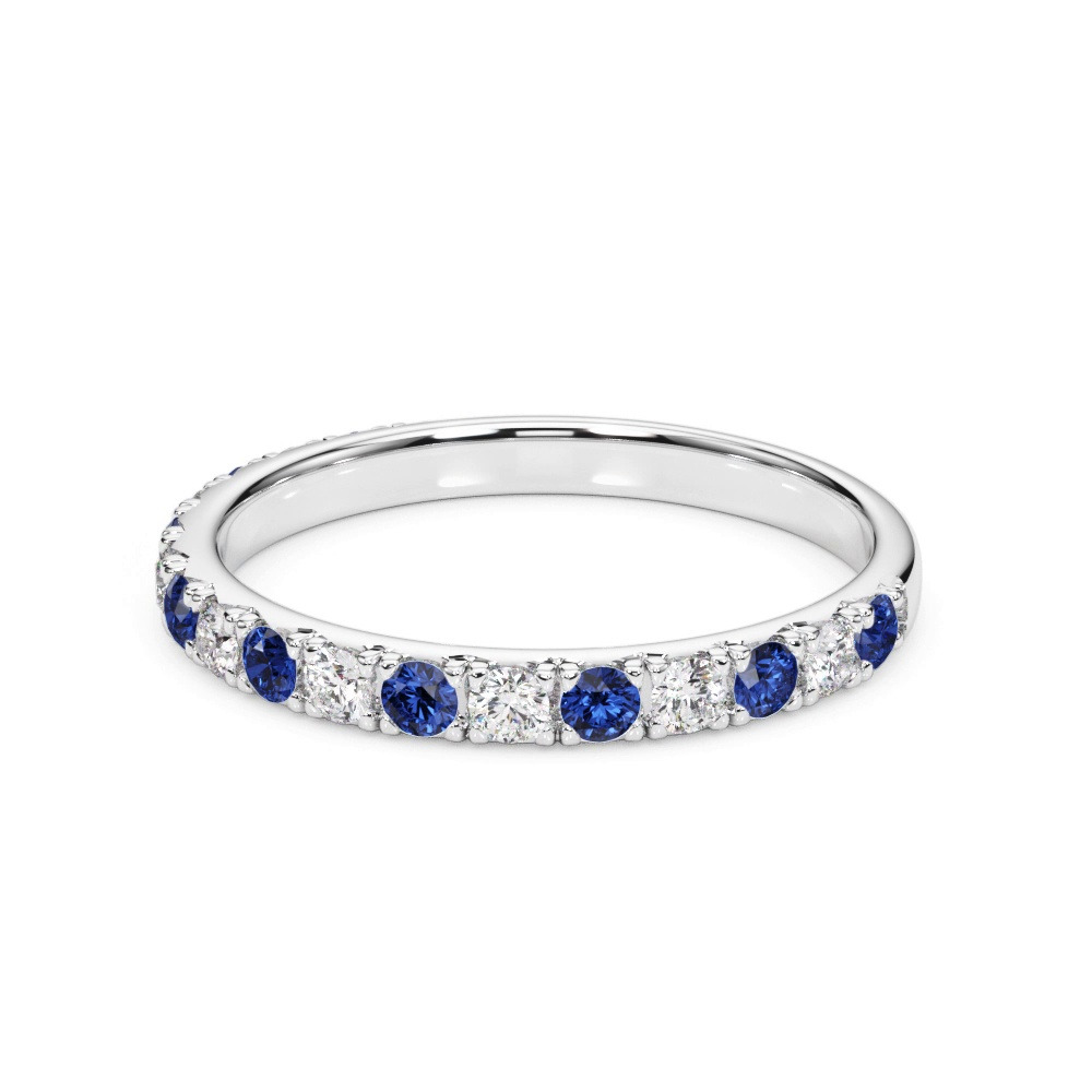360 degree view of Riley Classic Diamond & Sapphire Band