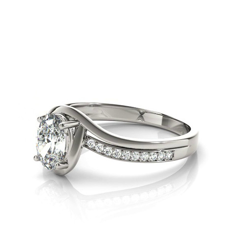 360 degree view of Rome Contemporary Oval Diamond Engagement Ring