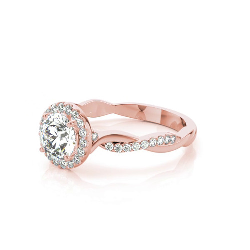 360 degree view of Charlotte Halo Engagement Ring With Diamond Twist