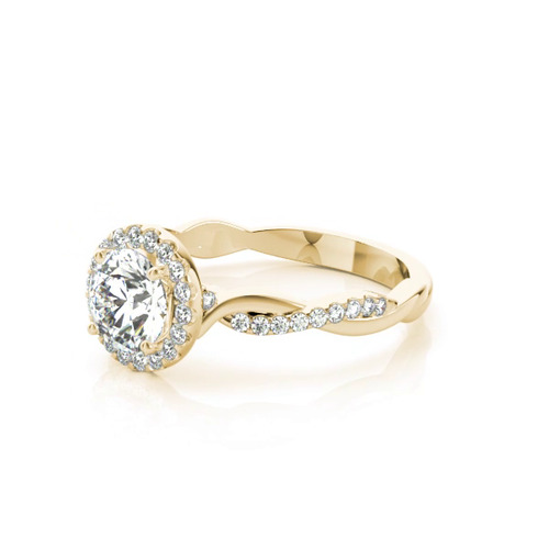 360 degree view of Charlotte Halo Engagement Ring With Diamond Twist