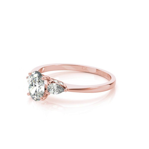 360 degree view of Kennedy Pear Three-Stone Engagement Ring