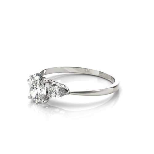 360 degree view of Kennedy Pear Three-Stone Engagement Ring