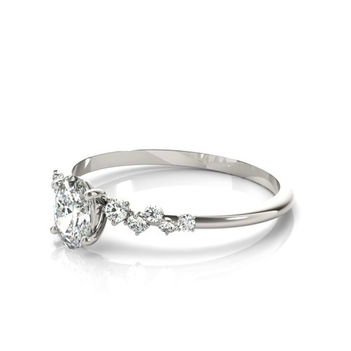 360 degree view of Olivia Scattered Diamond Engagement Ring