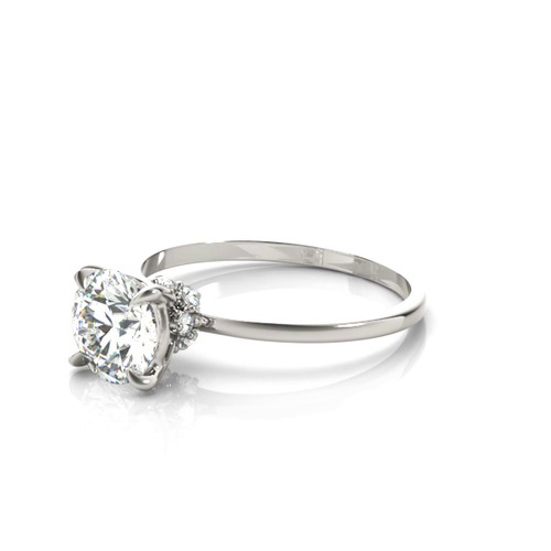 360 degree view of Flora Hidden Halo Engagement Ring