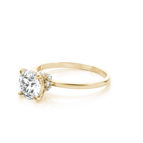 360 degree view of Flora Hidden Halo Engagement Ring