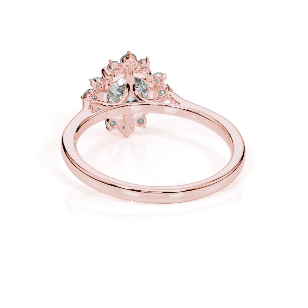 360 degree view of Edith Halo Engagement Ring
