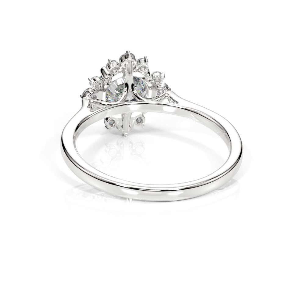 360 degree view of Edith Halo Engagement Ring