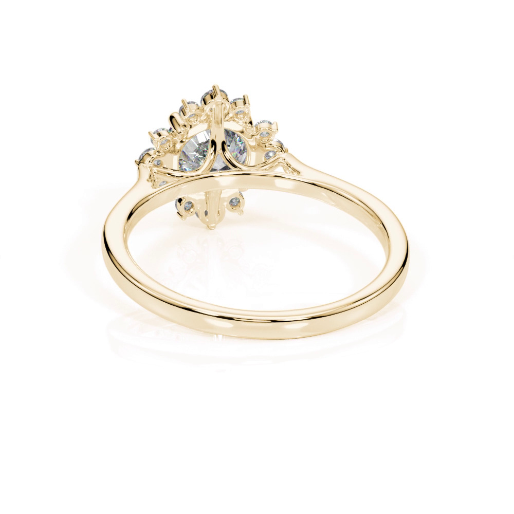 360 degree view of Edith Halo Engagement Ring