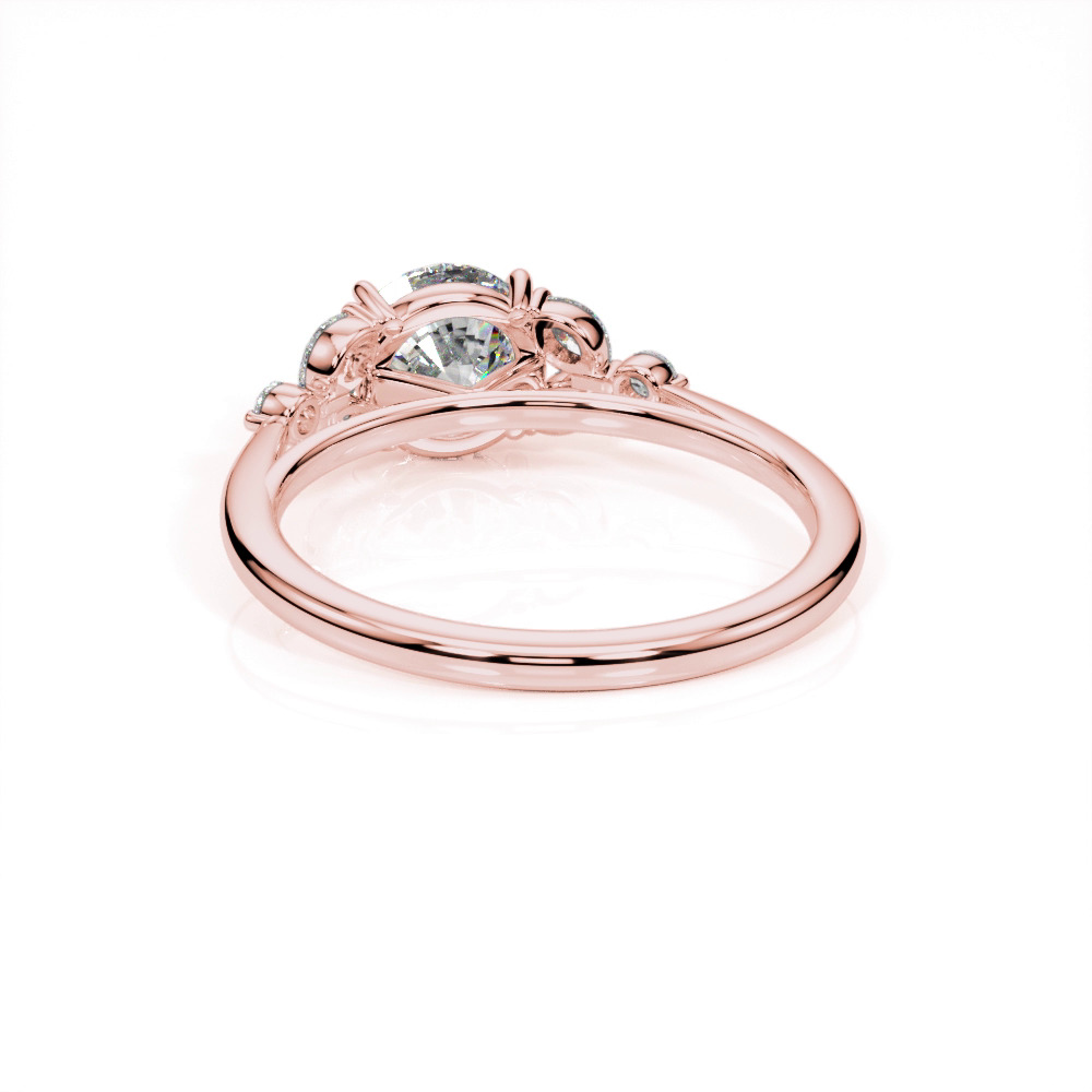 360 degree view of Olive Marquise And Round Diamond Cluster Engagement Ring