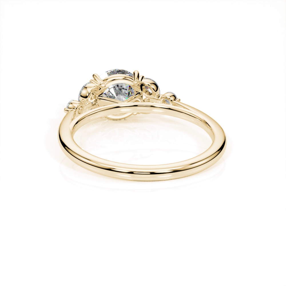 360 degree view of Olive Marquise And Round Diamond Cluster Engagement Ring