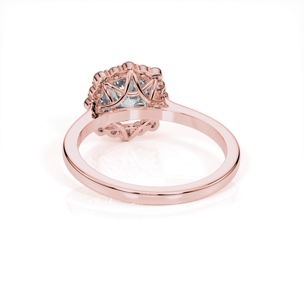 360 degree view of Lydia Halo Engagement Ring