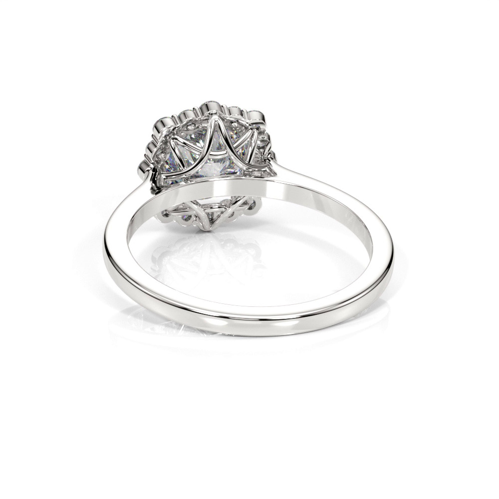 360 degree view of Lydia Halo Engagement Ring