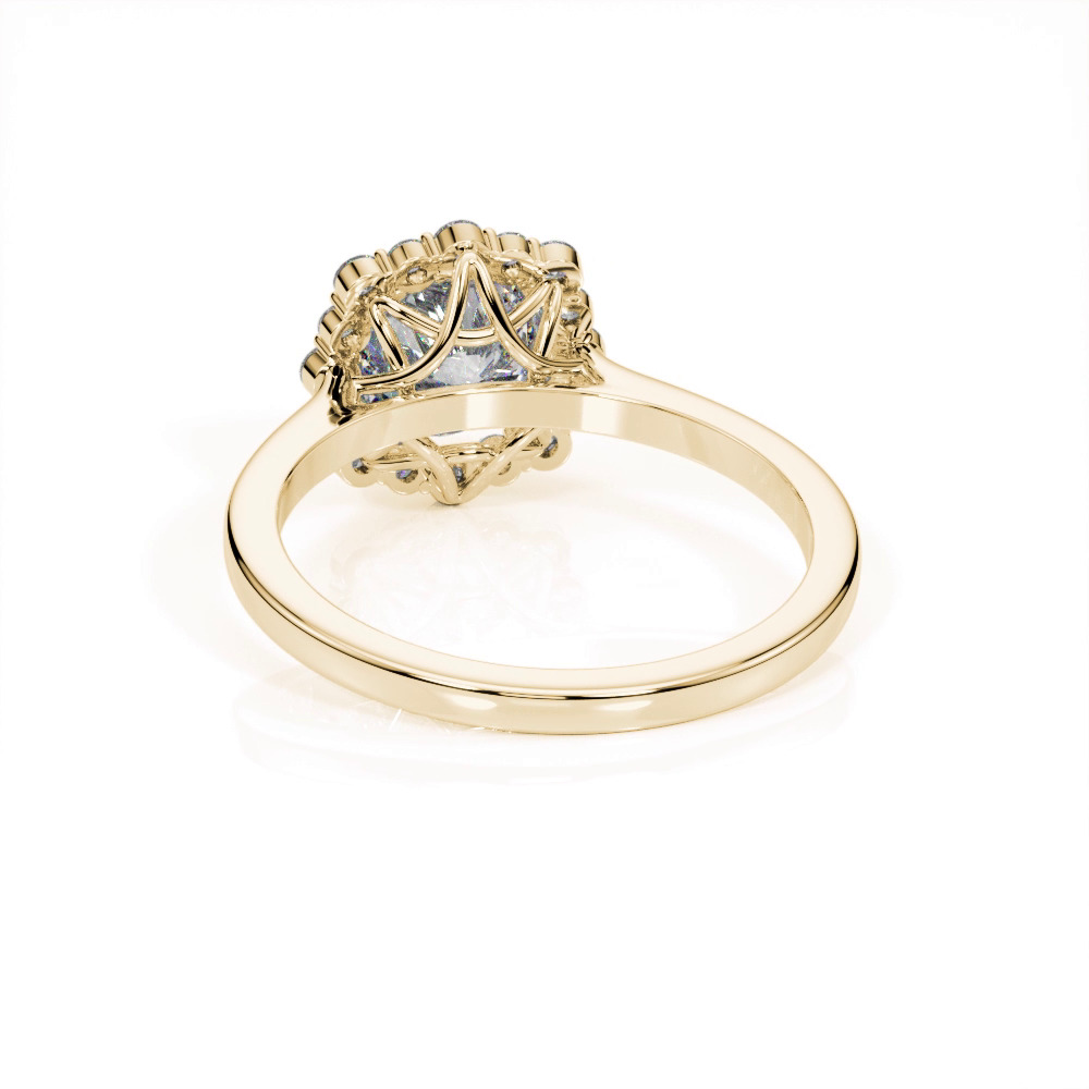 360 degree view of Lydia Halo Engagement Ring