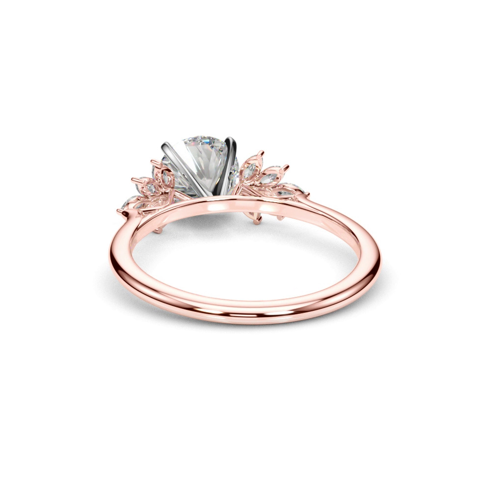 360 degree view of Clara Marquise Diamond Cluster Engagement Ring