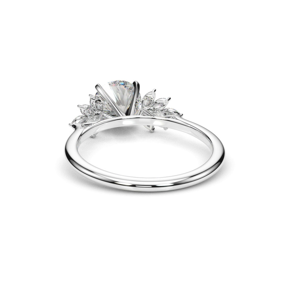 360 degree view of Clara Marquise Diamond Cluster Engagement Ring