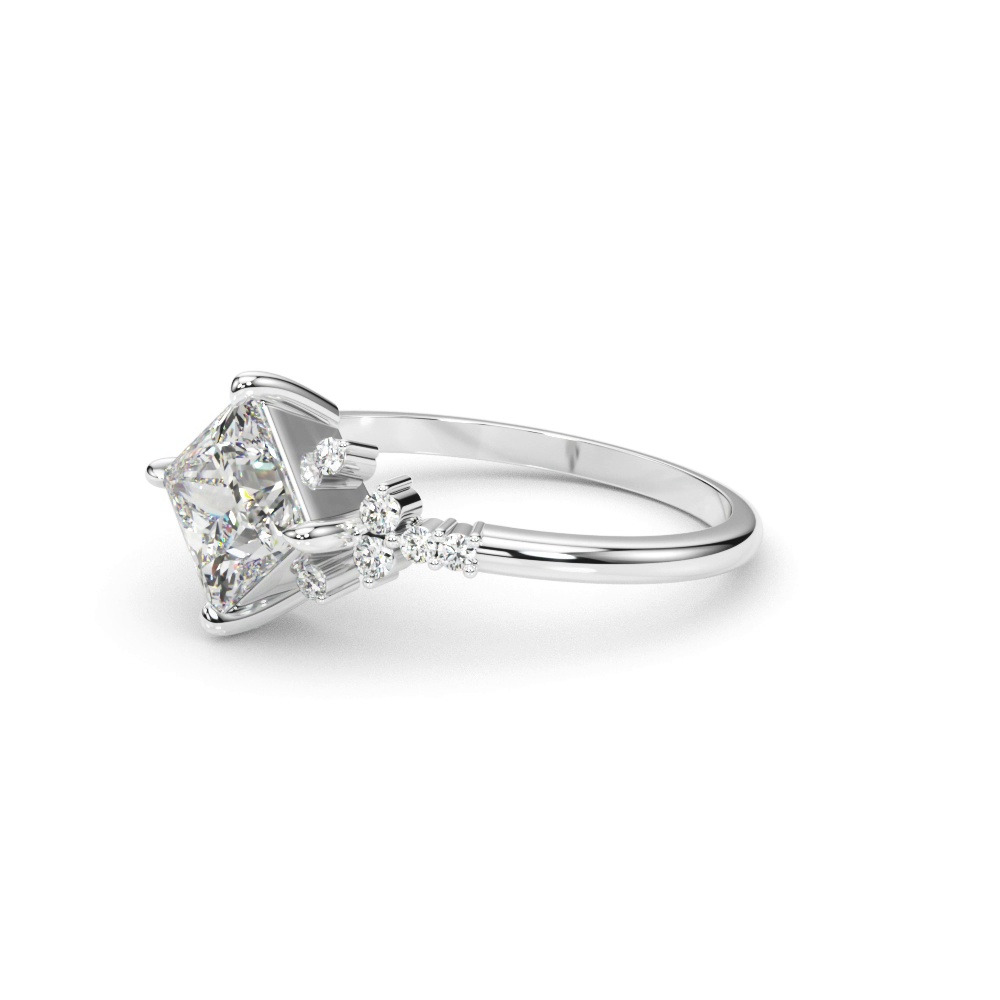 360 degree view of Juniper Scattered Diamond Engagement Ring