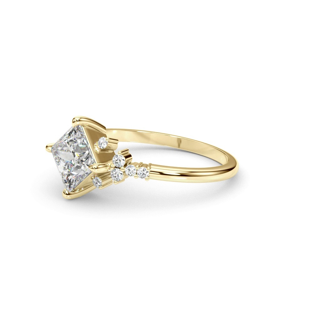 360 degree view of Juniper Scattered Diamond Engagement Ring