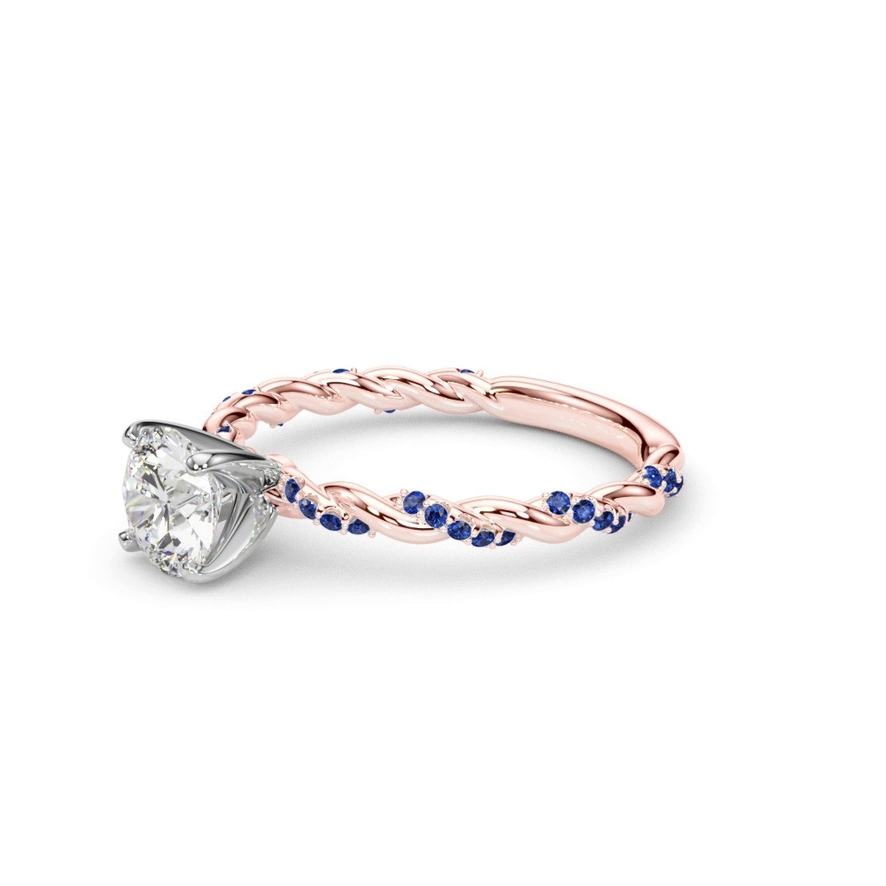 360 degree view of Freya Sapphire Twist Engagement Ring