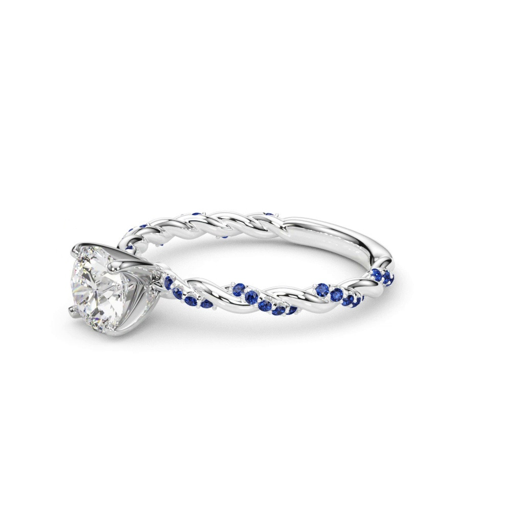 360 degree view of Freya Sapphire Twist Engagement Ring