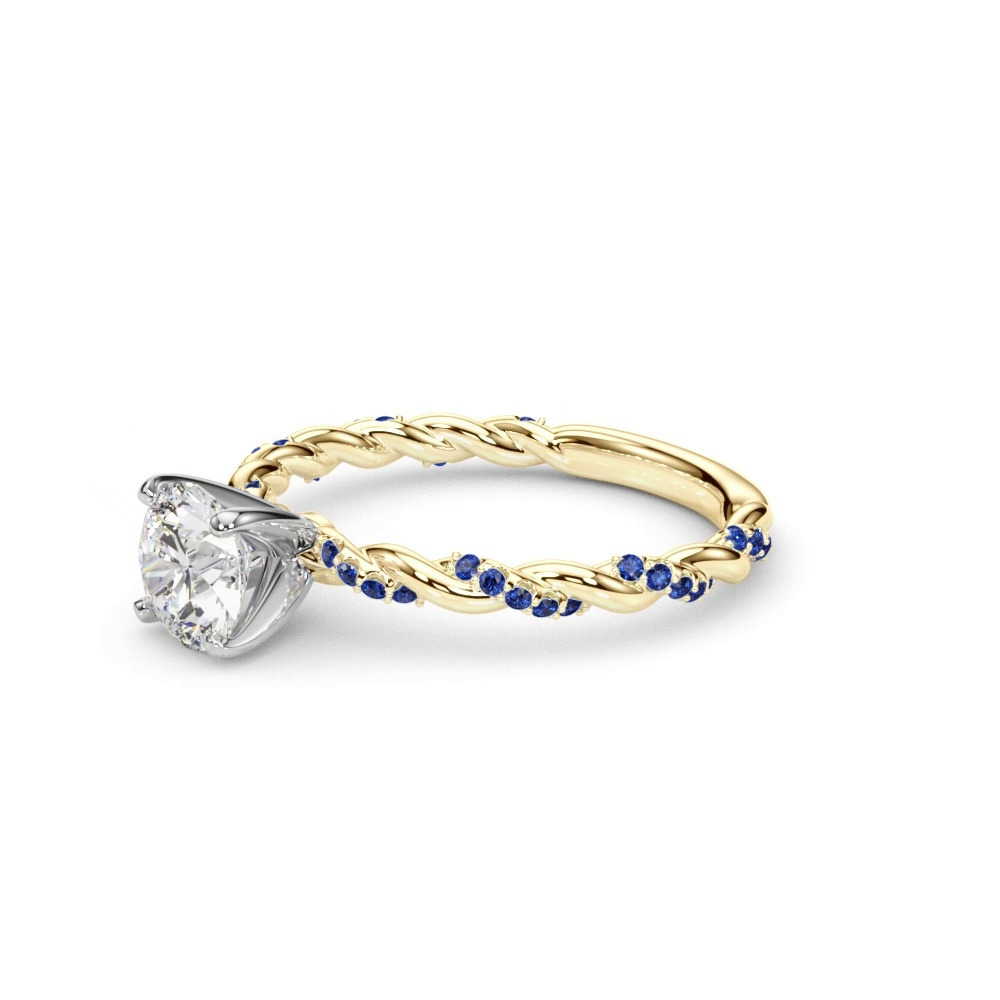 360 degree view of Freya Lab Sapphire Twist Engagement Ring