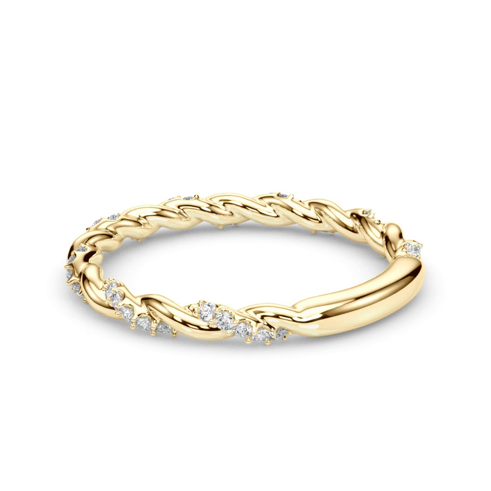 360 degree view of Freya Diamond Twist Wedding Band