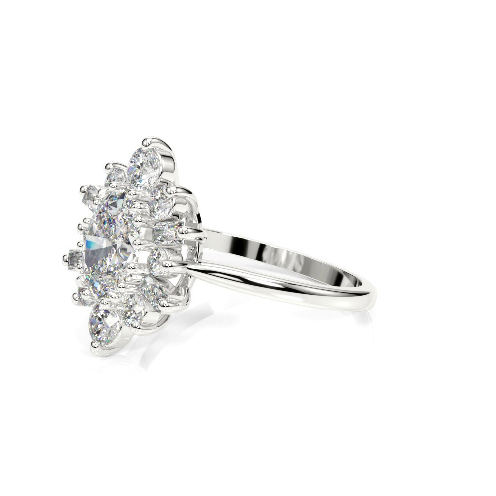 360 degree view of Sharpe Oval Halo Engagement Ring