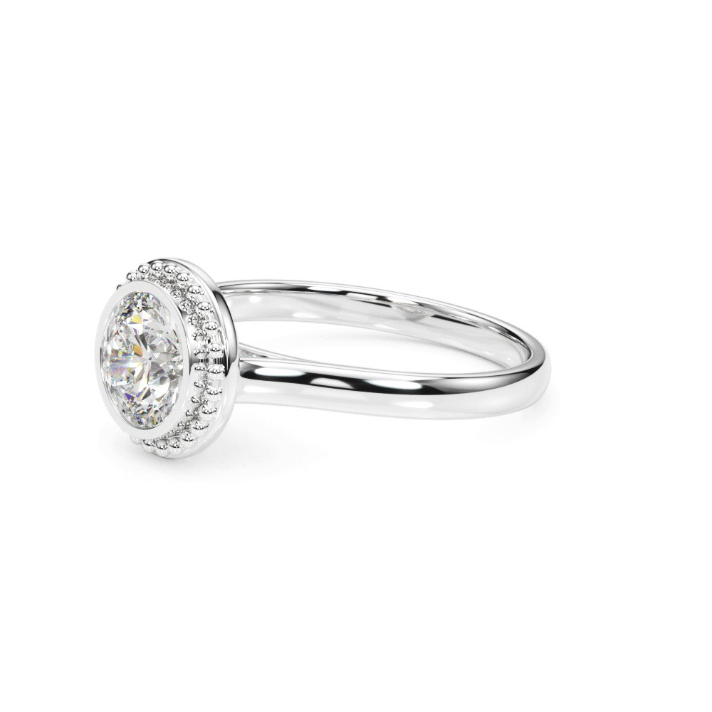 360 degree view of Kimmi Bezel Set Solitaire Engagement Ring
