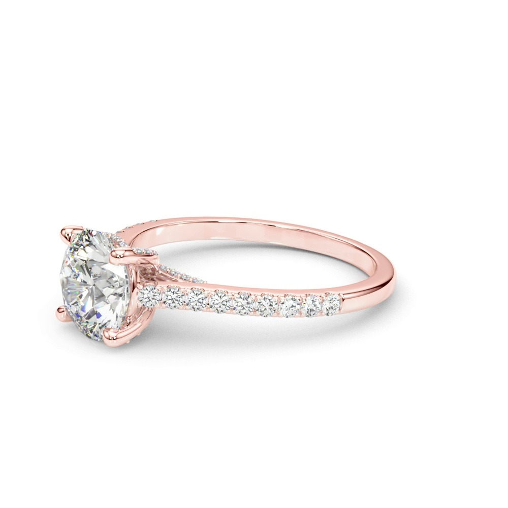 360 degree view of Kendi Trellis Style Pave Diamond Engagement Ring