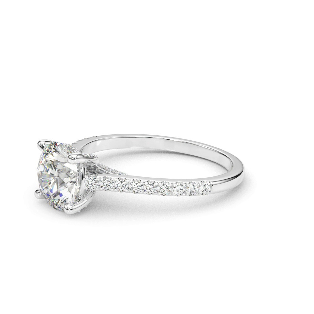 360 degree view of Kendi Trellis Style Pave Diamond Engagement Ring