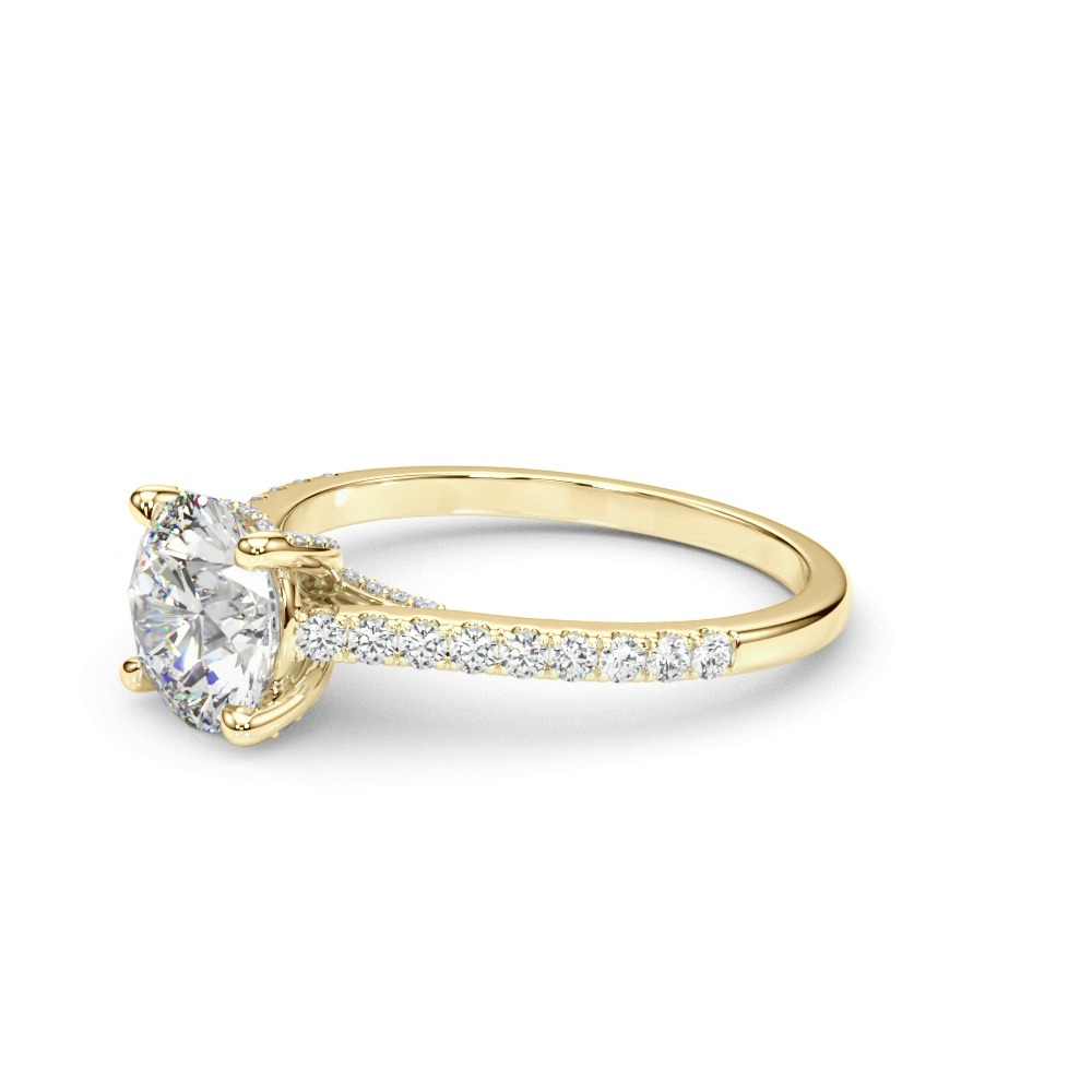 360 degree view of Kendi Trellis Style Pave Diamond Engagement Ring