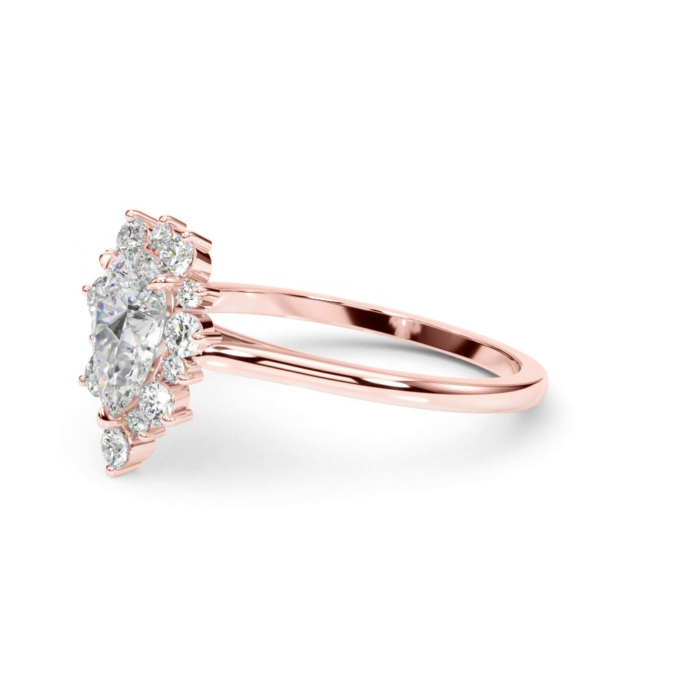 360 degree view of Antoinette Pear Shaped Halo Engagement Ring