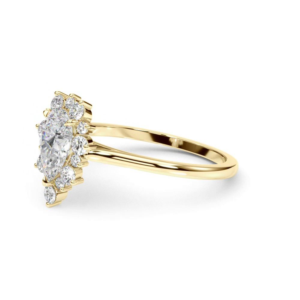 360 degree view of Antoinette Pear Shaped Halo Engagement Ring