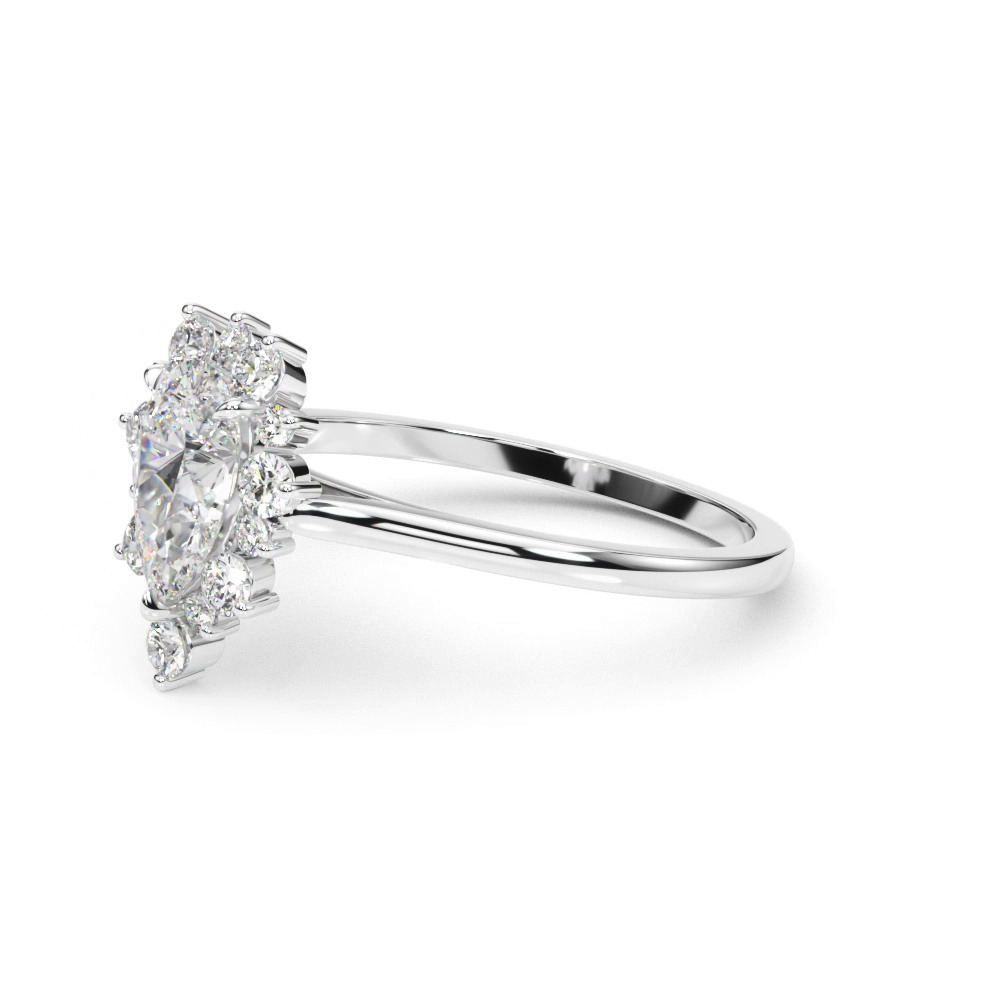 360 degree view of Antoinette Pear Shaped Halo Engagement Ring