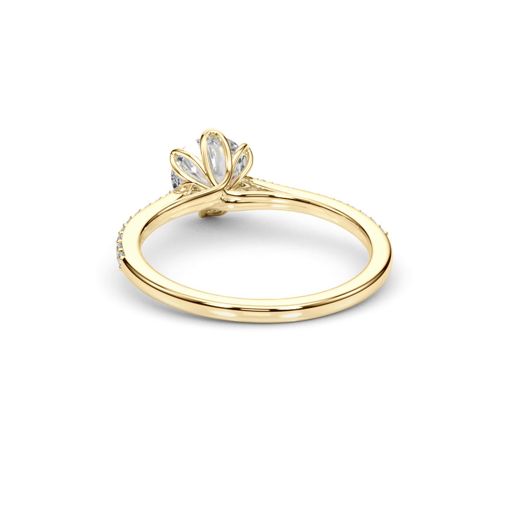 360 degree view of Tulip Pavé Diamond Engagement Ring