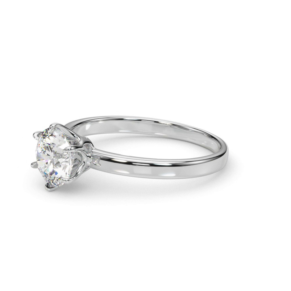 360 degree view of Garnet Solitaire 6 Prong Engagement Ring