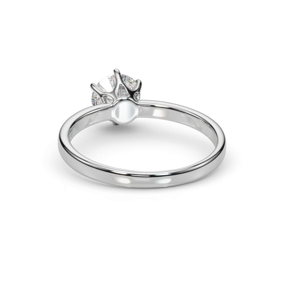 360 degree view of Garnet Solitaire 6 Prong Engagement Ring