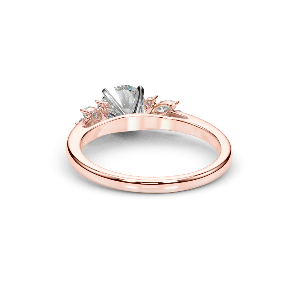 360 degree view of Starlette Marquise And Round Diamond Cluster Engagement Ring