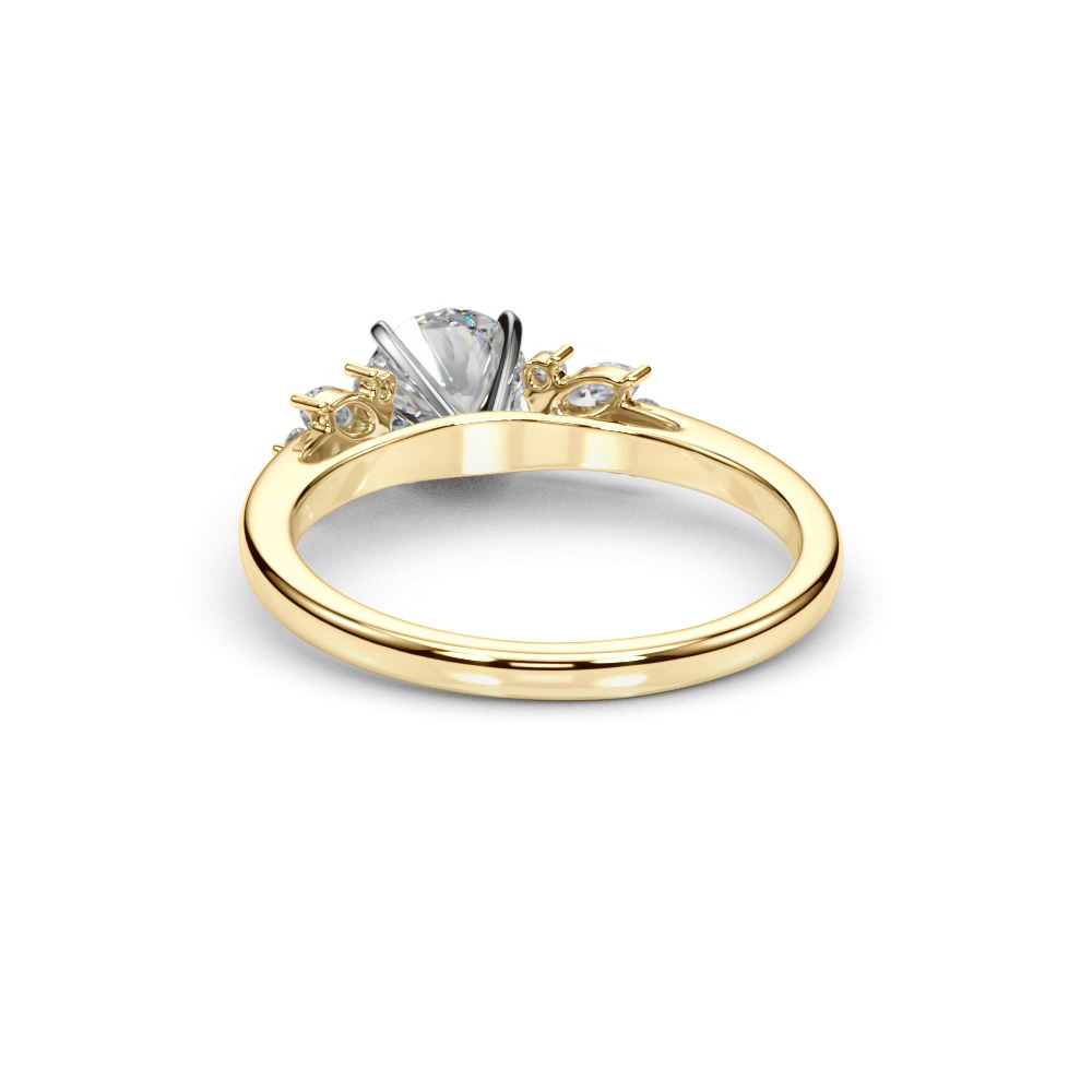 360 degree view of Starlette Marquise And Round Diamond Cluster Engagement Ring