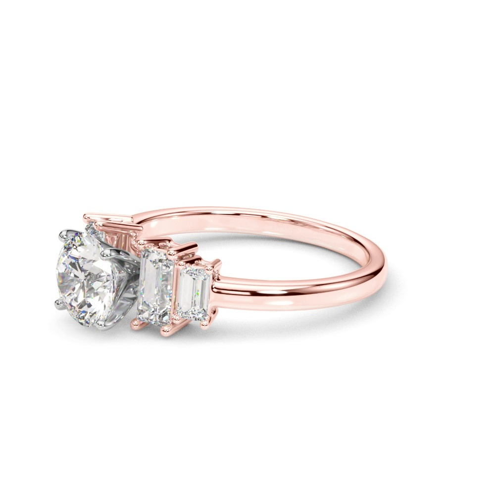 360 degree view of Pearlessa Modern Baguette Diamond Engagement Ring