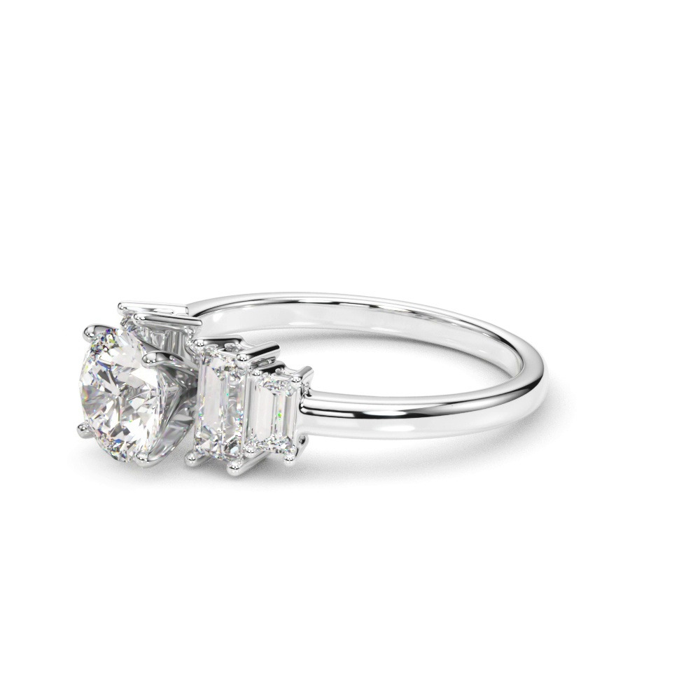 360 degree view of Pearlessa Modern Baguette Diamond Engagement Ring