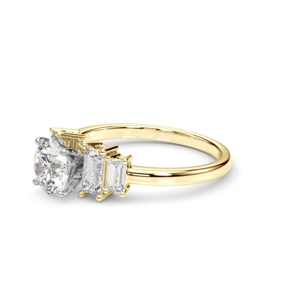 360 degree view of Pearlessa Modern Baguette Diamond Engagement Ring